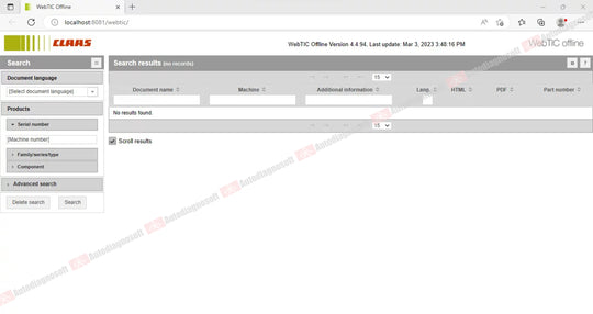 CLAAS WEBTIC OFFLINE TECHNICAL DOCUMENTS (PAGE 1/2)