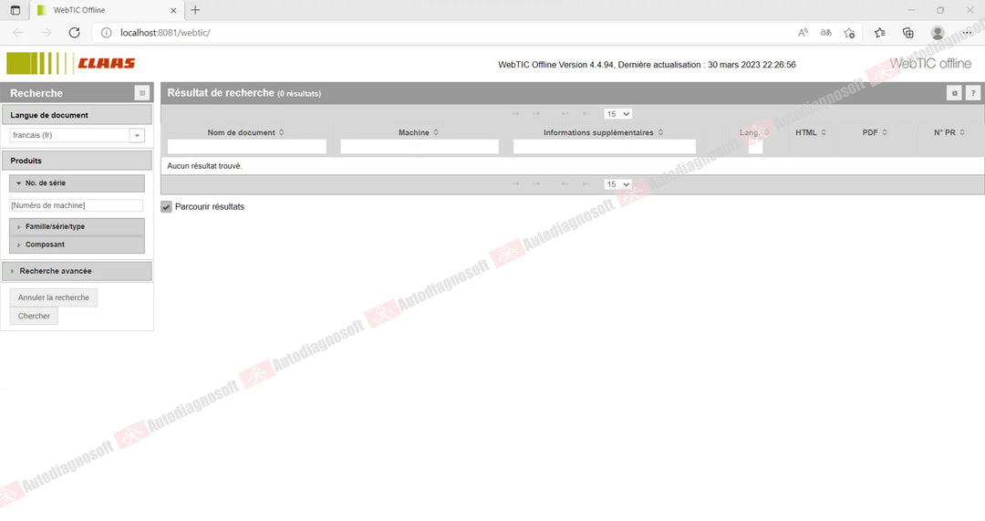 CLAAS WEBTIC OFFLINE TECHNICAL DOCUMENTS (PAGE 1/2)