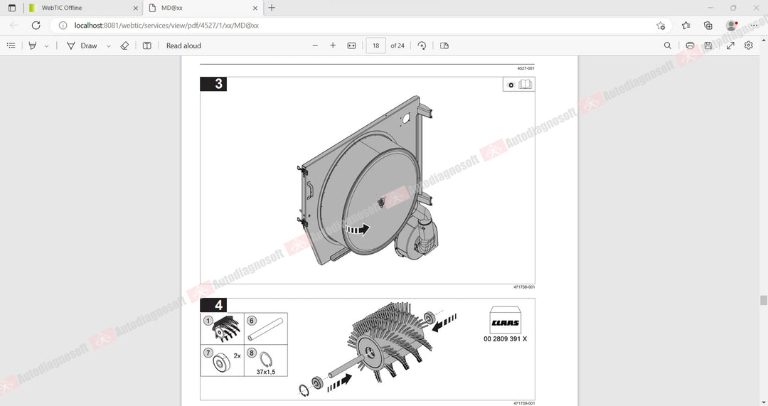 CLAAS WEBTIC OFFLINE TECHNICAL DOCUMENTS (PAGE 1/2)