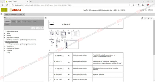 CLAAS WEBTIC OFFLINE TECHNICAL DOCUMENTS (PAGE 2/2)