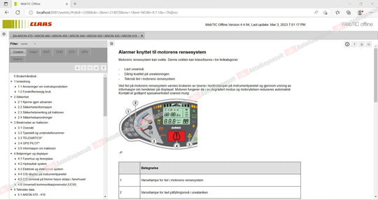 CLAAS WEBTIC OFFLINE TECHNICAL DOCUMENTS (PAGE 2/2)