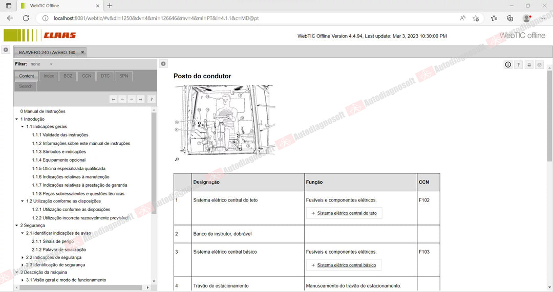 CLAAS WEBTIC OFFLINE TECHNICAL DOCUMENTS (PAGE 2/2)