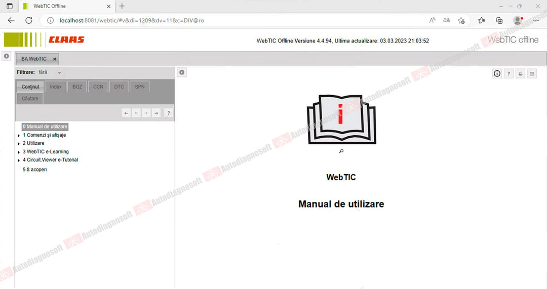 CLAAS WEBTIC OFFLINE TECHNICAL DOCUMENTS (PAGE 2/2)