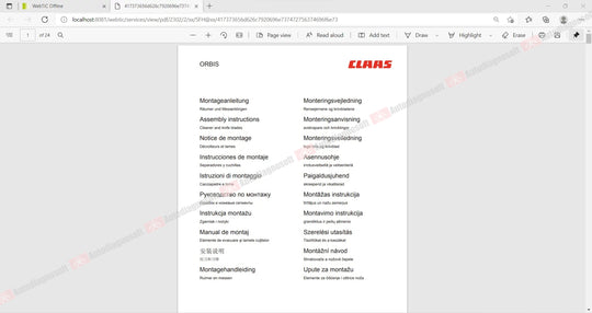 CLAAS WEBTIC OFFLINE TECHNICAL DOCUMENTS (PAGE 2/2)