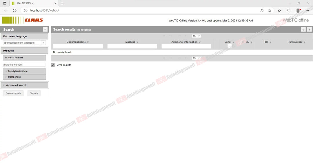 CLAAS WEBTIC OFFLINE TECHNICAL DOCUMENTS (PAGE 2/2)