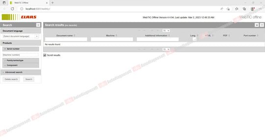 CLAAS WEBTIC OFFLINE TECHNICAL DOCUMENTS (PAGE 2/2)