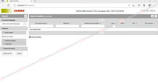 CLAAS WEBTIC OFFLINE TECHNICAL DOCUMENTS (PAGE 2/2)