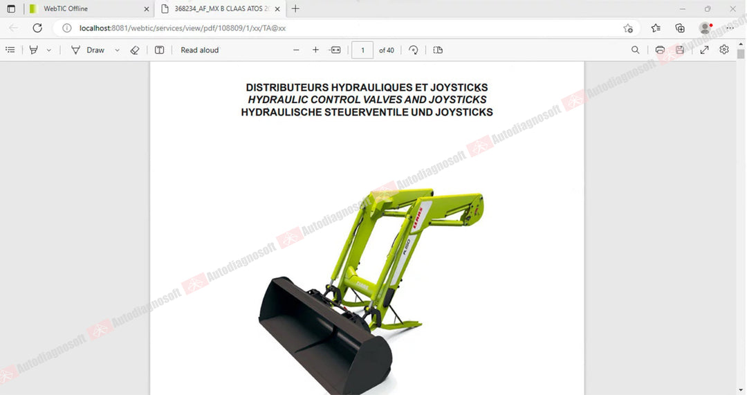 CLAAS WEBTIC OFFLINE TECHNICAL DOCUMENTS (PAGE 2/2)