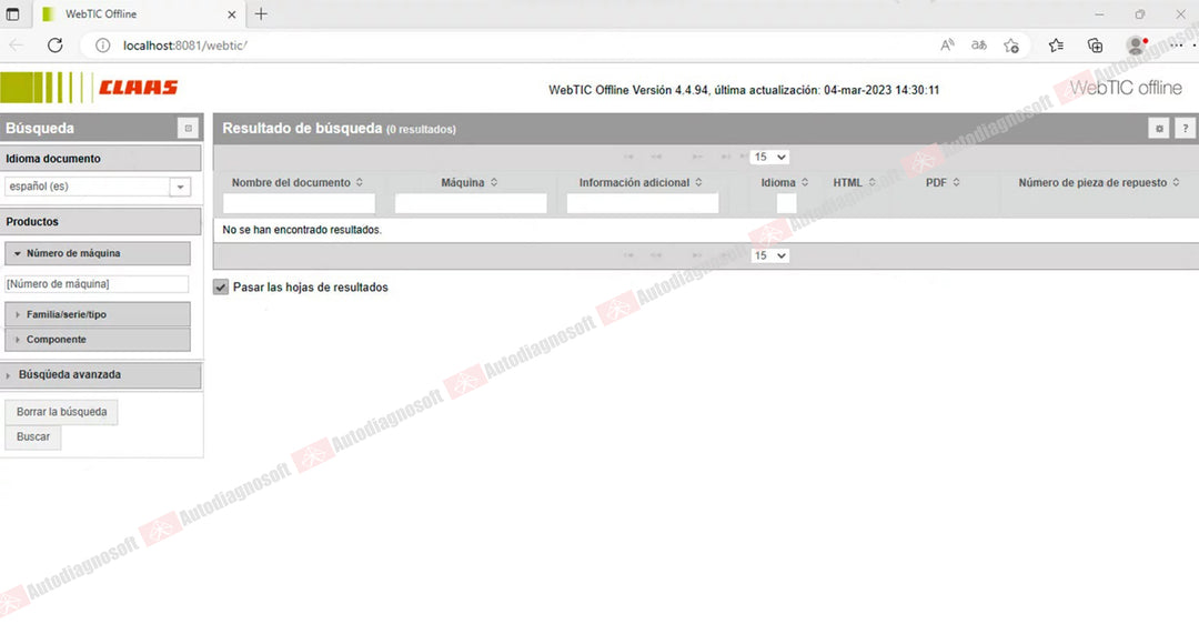 CLAAS WEBTIC OFFLINE TECHNICAL DOCUMENTS (PAGE 2/2)