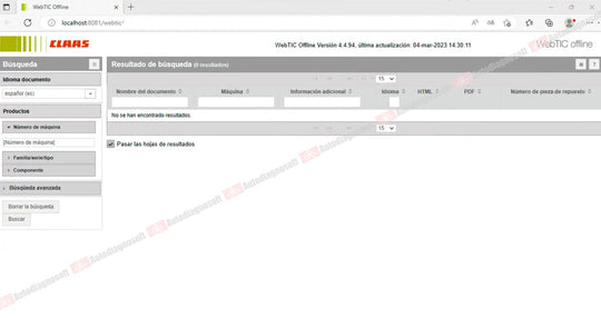 CLAAS WEBTIC OFFLINE TECHNICAL DOCUMENTS (PAGE 2/2)
