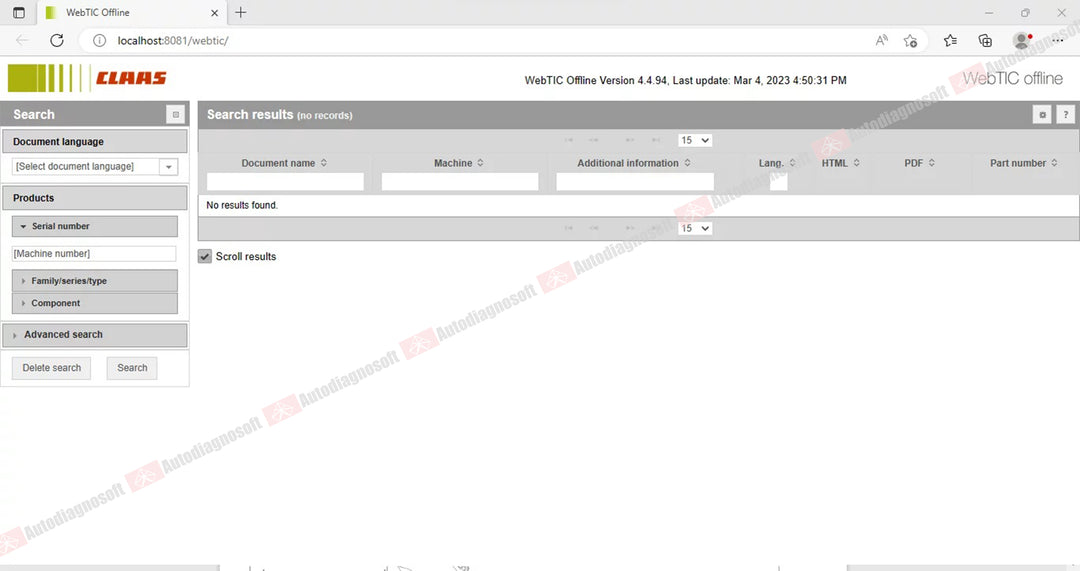 CLAAS WEBTIC OFFLINE TECHNICAL DOCUMENTS (PAGE 2/2)