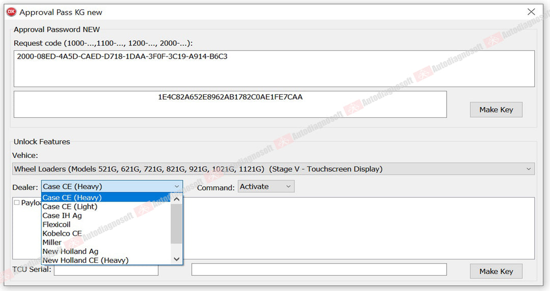 CNH PASSWORD GENERATOR