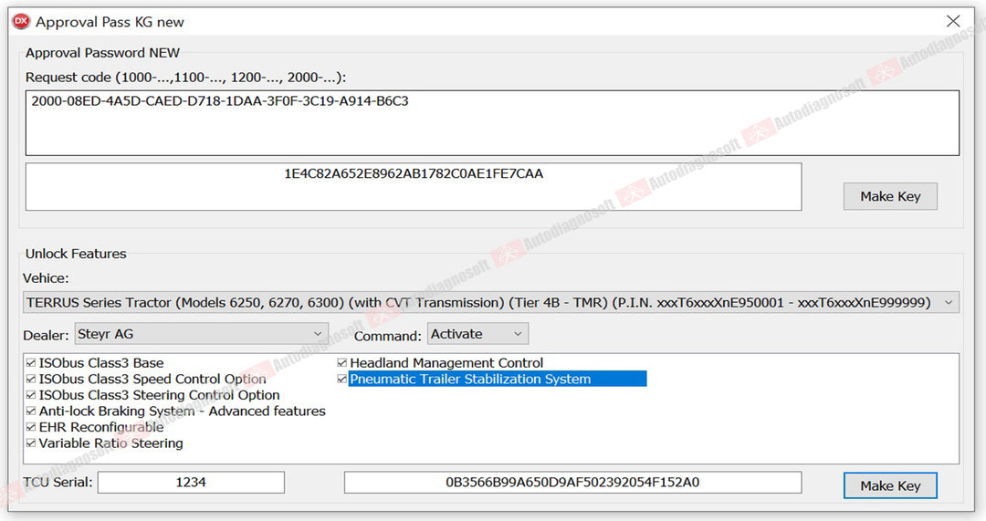CNH PASSWORD GENERATOR