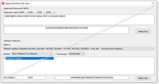 CNH PASSWORD GENERATOR